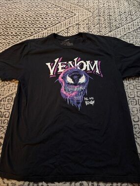 Marvel Venom Graphic Tee - Black with Purple & Pink Accent